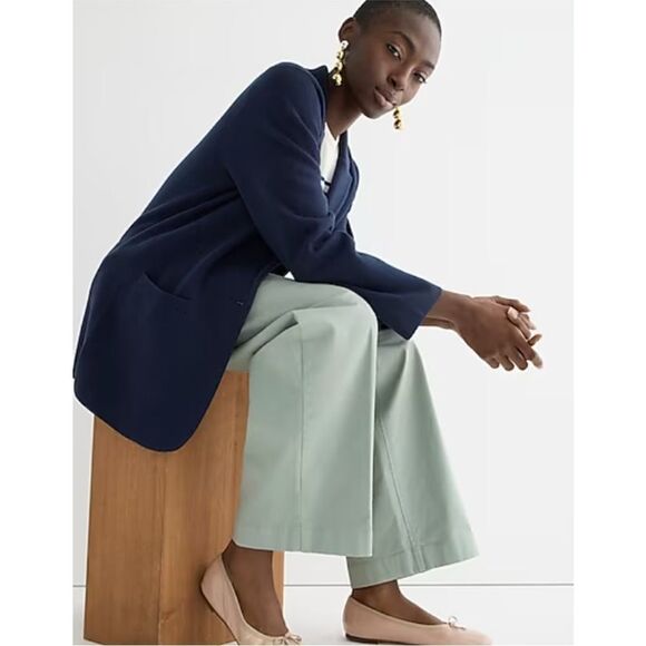 J. Crew Cecile relaxed sweater-blazer. Navy. Size L. NWT. - Picture 1 of 15